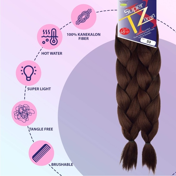 6 Bundles XPRESSION Pre-Stretched Braid 48” Color 33 - Braiding Hair extensions - Picture 5 of 5